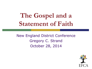 The Gospel and a Statement of Faith NEDA