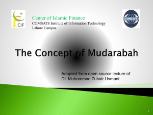 The Concept of Mudarabah adopted by Dr. Muhammad Zubair Usmani
