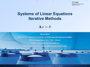 Linear Systems of Equations Iterative Methods