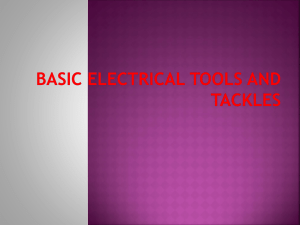Basic electric Tools and Tackles