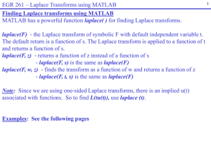Finding Laplace transforms using MATLAB