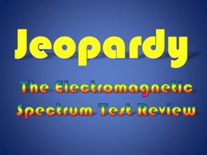 The Electromagnetic Spectrum Jeopardy