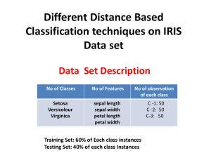Distance Based Classification Approaches