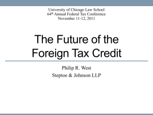 The Future of the Foreign Tax Credit