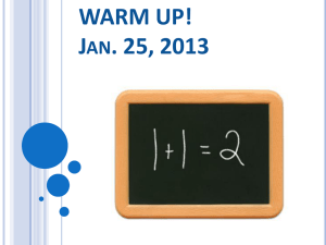 WARM UP! (Jan 25, 2013)