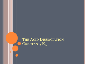 The Acid Dissociation Constant, Ka