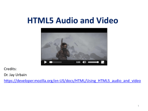 HTML5: Audio/Video
