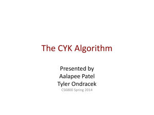 The CYK Algorithm - Department of Computer Science