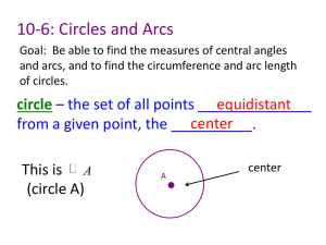 10-6: Circles and Arcs