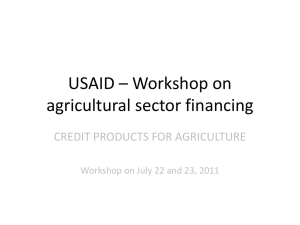 Credit Products for Agriculture