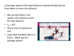 1) Average speed is the total distance traveled divided by