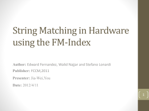 String Matching in Hardware using the FM