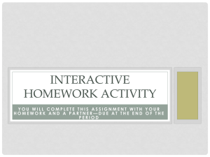 Interactive homework activity