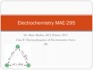 Electrochemistry MAE-212