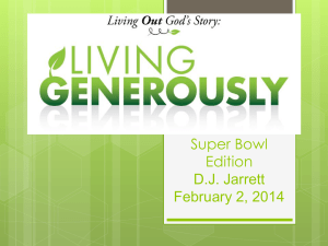 Living Generously – Super Bowl Edition