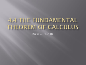 4.4 The Fundamental Theorem of Calculus