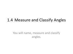 1.4 Measure and Classify Angles