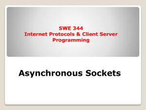 Lecture 15 Asynchronous Sockets