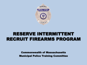 Proposed MPTC Reserve Officer Recruit Firearms Program