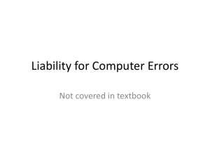 Liability for Computer Errors