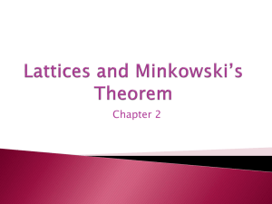 Lattices and Minkowski`s Theorem