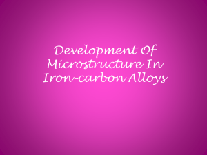 DEVELOPMENT OF MICROSTRUCTURE IN IRON*CARBON ALLOYS