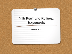 Nth Root and Rational Exponents