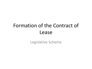 Formation of the Contract of Lease