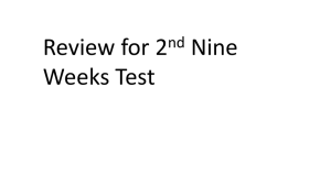 Review for 2nd nine week test