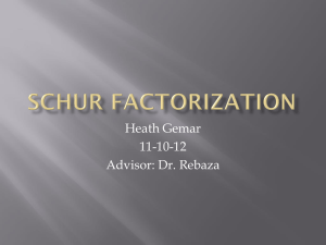 Schur Factorization - Missouri State University