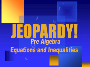 Jeopardy Inequalities and Equations