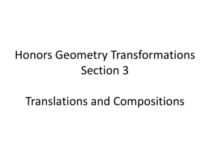 Honors Geometry Transformations Section 3 Translations and