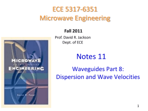 Notes 11 - Waveguides Part 8 dispersion and wave velocities