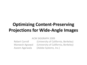 Optimizing Content-Preserving Projections for Wide