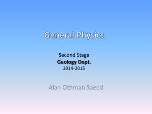 General Physics For Second Stage Geology Dept.