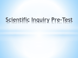 Scientific Inquiry Pre-Test