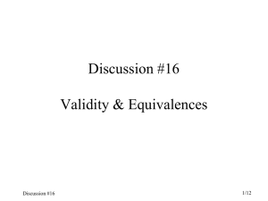 16-Validity & Equivalences