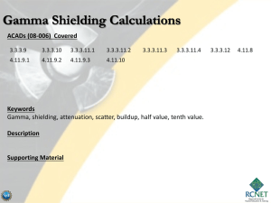 Gamma Shielding Calculations
