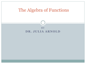 The Algebra of Functions