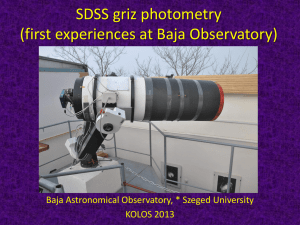 SDSS griz photometry (first experiences at Baja Observatory)