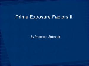 Prime Exposure Factors II