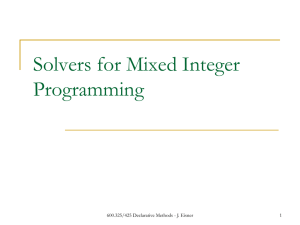 Solvers for Mixed Integer Programming