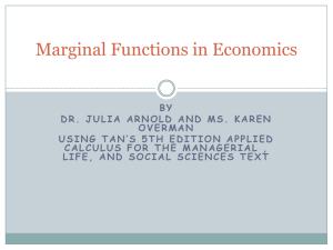 3.4 Marginal Functions in Economics