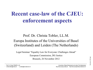 Recent case-law of the CJEU
