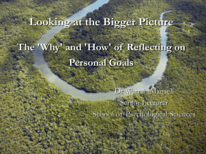 Looking at the Bigger Picture - School of Psychological Sciences
