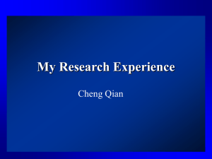 My Research Experience