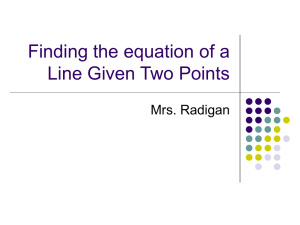Finding the equation of a Line