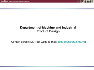 Department of Machine and Industrial Product Design