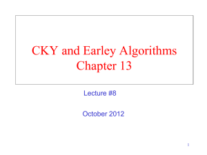 CKY and Earley Algorithms