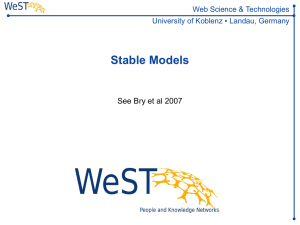 9 Stable Models - Institute for Web Science and Technologies